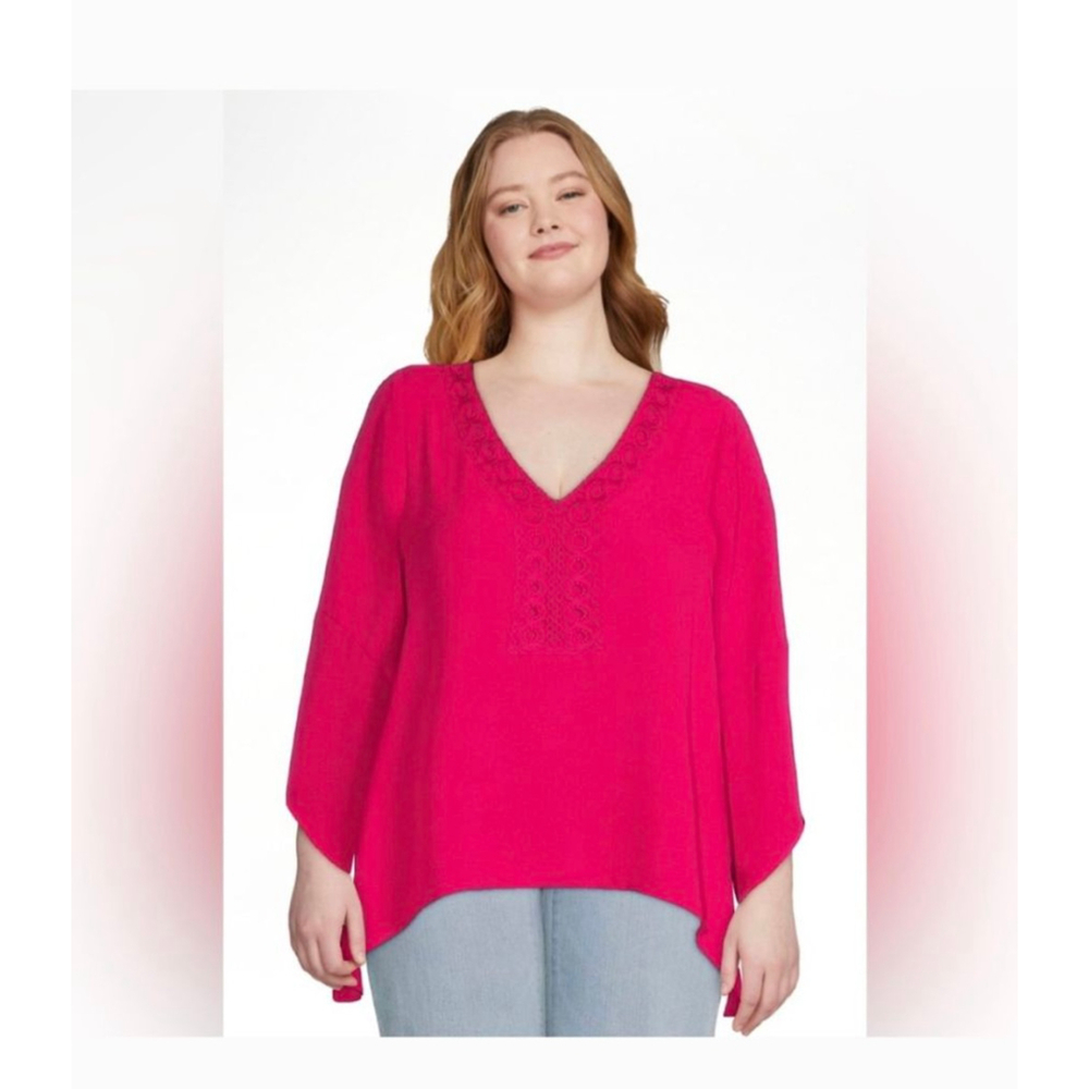 The Pioneer Woman Fuchsia Tunic Top L festival Renaissance blouse